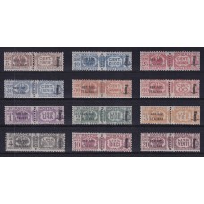 ITALIA 1944 Yv RSI COLIS POSTAUX 1/12 SERIE COMPLETA DE ESTAMPILLAS NUEVAS MINT MUY RARA 1800 €